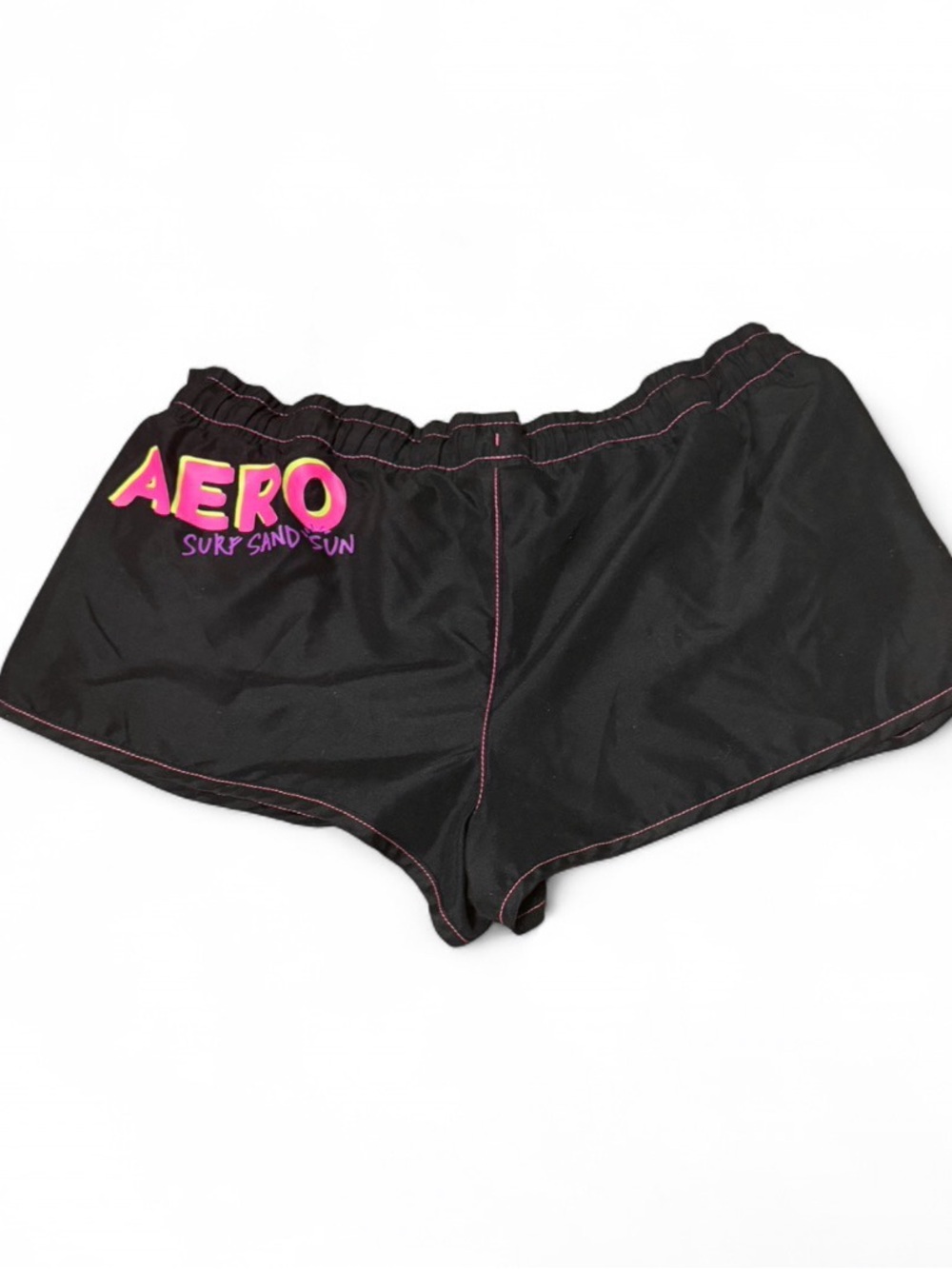 Vintage Y2K Aeropostale Aero Surf Sand Sun Black and Pink Board Shorts